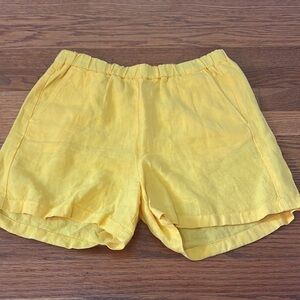Hartford Yellow Linen Blend Women’s Shorts